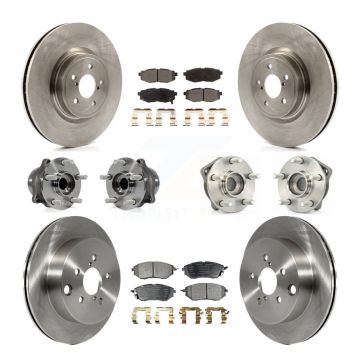 Front Rear Hub Bearing Brake Rotor Pad Kit (10Pc) For 14 Subaru Forester 2.0L To 01 KBB-116549