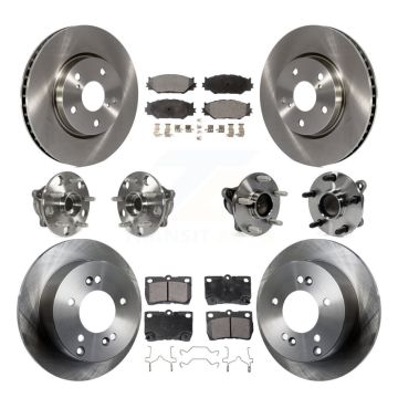 Front Rear Hub Bearing Disc Brake Rotor And Semi-Metallic Pads Kit (10Pc) For Lexus IS250 KBB-116553