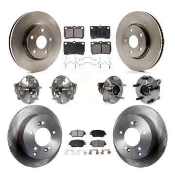 Front Rear Hub Bearing Disc Brake Rotor And Semi-Metallic Pads Kit (10Pc) For Lexus IS250 KBB-116556