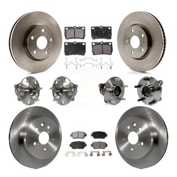 Front Rear Hub Bearing Assembly Disc Brake Rotor And Pad Kit (10Pc) For Lexus IS250 GS300 KBB-116557