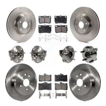 Front Rear Hub Bearing Disc Brake Rotor Pad Kit (10Pc) For Lexus IS350 GS350 GS450h GS460 KBB-116559
