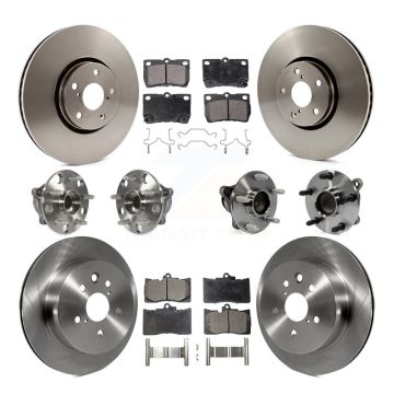 Front Rear Hub Bearing Disc Brake Rotor Pad Kit (10Pc) For Lexus IS350 GS350 GS450h GS430 KBB-116560