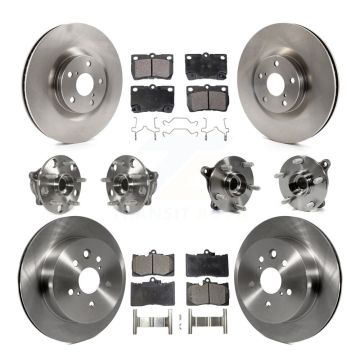 Front Rear Hub Bearing Assembly Disc Brake Rotor And Pad Kit (10Pc) For Lexus GS350 IS350 KBB-116561