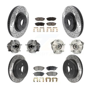 Front Rear Hub Bearing Coat Brake Rotor Pad Kit (10Pc) For 14 Subaru Forester To 01 KBB-116581