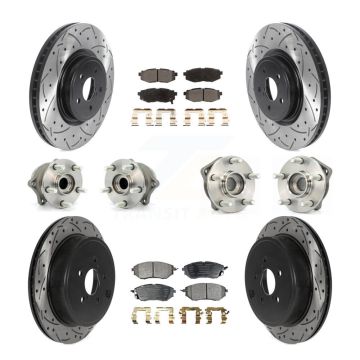 Front Rear Hub Bearing Coated Disc Brake Rotor & Pad Kit (10Pc) For Subaru Outback Legacy KBB-116585