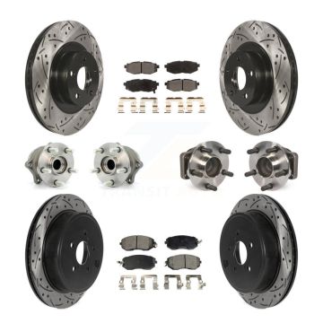 Front Rear Hub Bearing Coated Disc Brake Rotor & Pads Kit (10Pc) For Toyota 86 Subaru BRZ KBB-116587