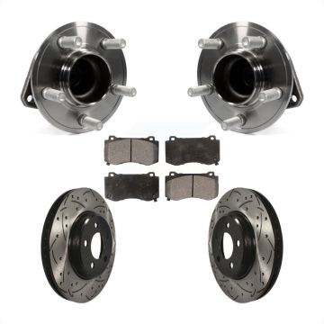 Front Hub Bearing Drill Slot Brake Rotor Pads Kit For 19 Dodge Charger With Brembo Brakes KBB-116593