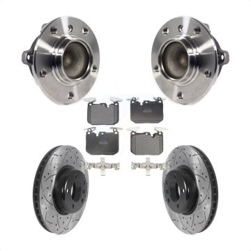 Front Hub Bearing Drill Slot Brake Rotor Pad Kit For BMW 335i 328i 228i 435i M240i 230i 3 KBB-116595