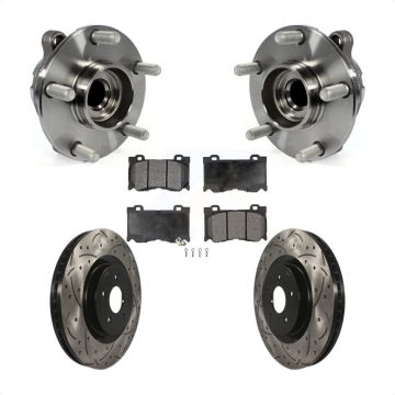 Front Hub Bearing Drill Slot Brake Rotor Pad Kit For INFINITI Q50 G37 Nissan 370Z Q60 M37 KBB-116600