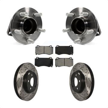 Front Hub Bearing Drill Slot Brake Rotor Pads Kit For 19 Dodge Charger With Brembo Brakes KBB-116611