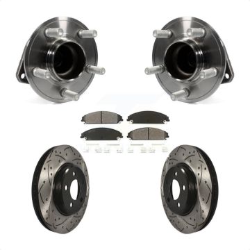 Front Hub Bearing Drill Slot Brake Rotor Pads Kit For Dodge Charger Without Brembo Brakes KBB-116613