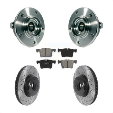 Front Hub Bearing Assembly Coated Drilled Slot Brake Rotor Pad Kit For BMW 335i xDrive GT KBB-116614