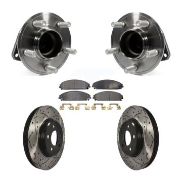 Front Hub Bearing Drill Slot Brake Rotor Pads Kit For Dodge Charger Without Brembo Brakes KBB-116621