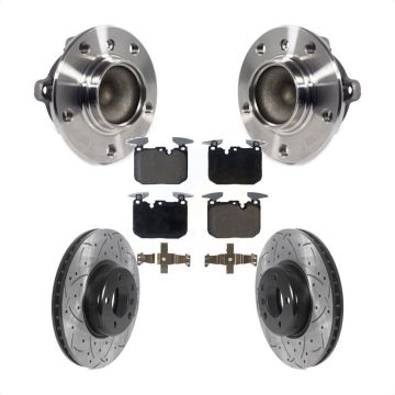 Front Hub Bearing Drill Slot Brake Rotor Pad Kit For BMW 335i 328i 228i 435i M240i 230i 3 KBB-116624