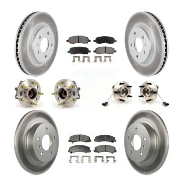 Front Rear Hub Bearings Coated Disc Brake Rotors And Pads Kit (10Pc) For Buick Lucerne KBB-116632