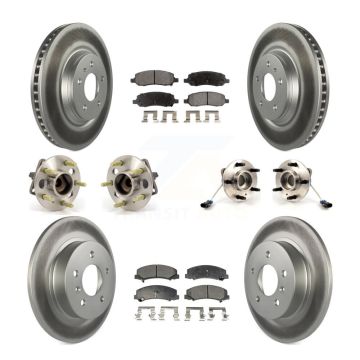 Front Rear Hub Bearing Coated Brake Rotor Pad Kit (10Pc) For 2006-2011 Buick Lucerne 4.6L KBB-116633