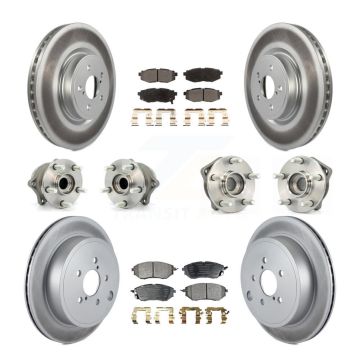 Front Rear Hub Bearing Coated Disc Brake Rotor & Pad Kit (10Pc) For Subaru Outback Legacy KBB-116635