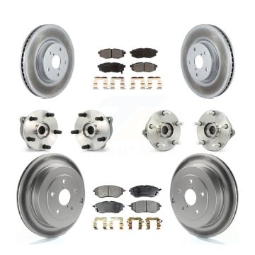 Front Rear Hub Bearing Coated Brake Rotor And Pad Kit (10Pc) For 2008-2014 Subaru Tribeca KBB-116638
