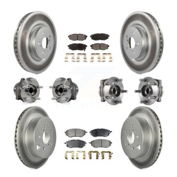 Front Rear Hub Bearing Coated Disc Brake Rotor & Pads Kit (10Pc) For Subaru Forester 2.0L KBB-116648