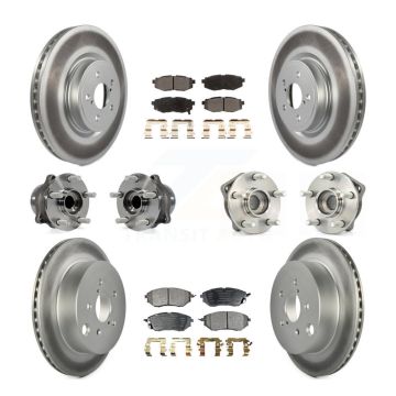 Front Rear Hub Bearing Coat Brake Rotor Pad Kit (10Pc) For 14 Subaru Forester To 01 KBB-116650