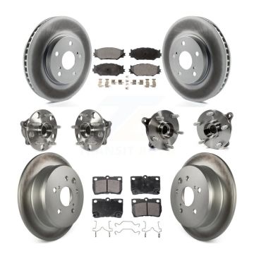 Front Rear Hub Bearings Coated Disc Brake Rotors And Pads Kit (10Pc) For Lexus IS250 KBB-116652