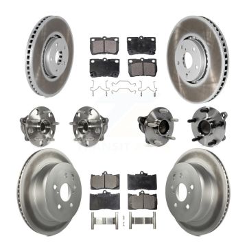 Front Rear Hub Bearing Coat Brake Rotor Pad Kit (10Pc) For Lexus IS350 GS350 GS450h GS430 KBB-116654