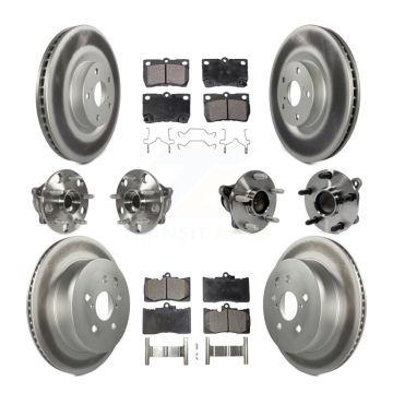 Front Rear Hub Bearing Coat Brake Rotor Pad Kit (10Pc) For Lexus IS350 GS350 GS450h GS460 KBB-116656