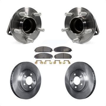 Front Hub Bearing Brake Rotor Pad Kit For Dodge Charger GT with RWD Without Brembo Brakes KBB-116694