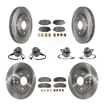 Front Rear Hub Bearings Disc Brake Rotors And Pads Kit (10Pc) For Dodge Grand Caravan KBB-116711