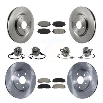 Front Rear Hub Bearing Brake Rotor Pad Kit (10Pc) For Dodge Grand Caravan Chrysler Town & KBB-116716