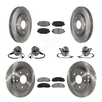 Front Rear Hub Bearings Disc Brake Rotors And Pads Kit (10Pc) For Dodge Grand Caravan KBB-116717