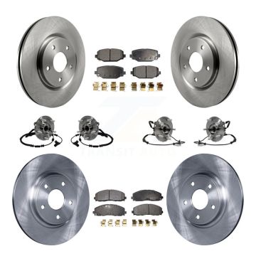 Front Rear Hub Bearing Brake Rotor Pad Kit (10Pc) For Dodge Grand Caravan Chrysler Town & KBB-116722