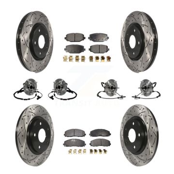 Front Rear Bearing Coat Brake Rotor Pads Kit (10Pc) For Dodge Grand Caravan Chrysler Town KBB-116724