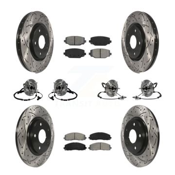 Front Rear Bearing Coat Brake Rotor Pads Kit (10Pc) For Dodge Grand Caravan Chrysler Town KBB-116729