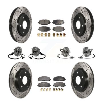 Front Rear Hub Bearing Coated Disc Brake Rotor And Pad Kit (10Pc) For Dodge Grand Caravan KBB-116737