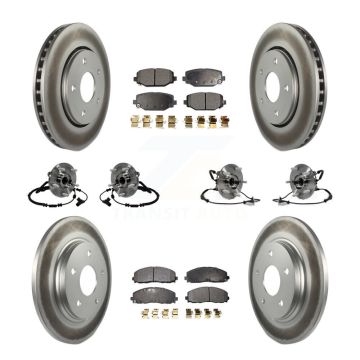 Front Rear Hub Bearing Coated Disc Brake Rotor And Pad Kit (10Pc) For Dodge Grand Caravan KBB-116742