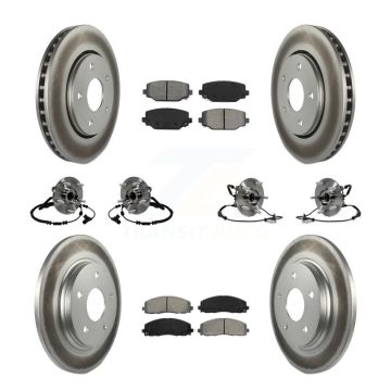 Front Rear Hub Bearing Coated Disc Brake Rotor And Pad Kit (10Pc) For Dodge Grand Caravan KBB-116746