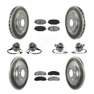 Front Rear Bearing Coat Brake Rotor Pads Kit (10Pc) For Dodge Grand Caravan Chrysler Town KBB-116747