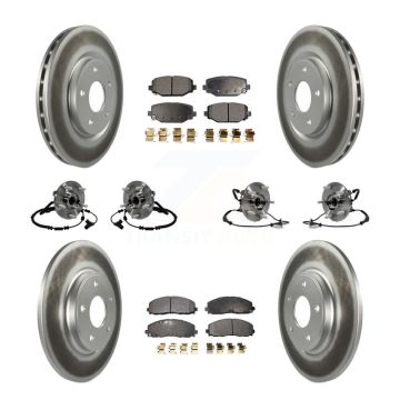 Front Rear Bearing Coat Brake Rotor Pads Kit (10Pc) For Dodge Grand Caravan Chrysler Town KBB-116749