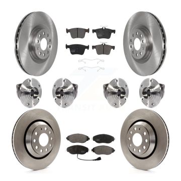 Front Rear Hub Bearing Disc Brake Rotor And Pads Kit (10Pc) For Audi Q3 Volkswagen Arteon KBB-116765