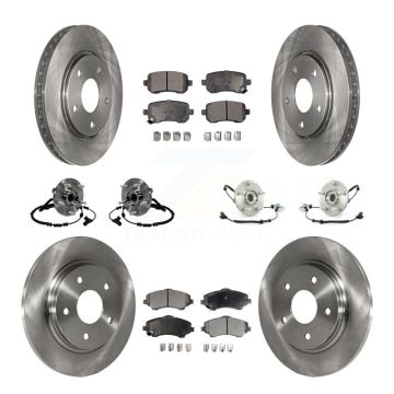 Front Rear Hub Bearing Assembly Disc Brake Rotor And Pad Kit (10Pc) For Volkswagen Routan KBB-116770