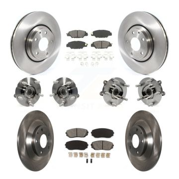 Front Rear Hub Bearing Disc Brake Rotors And Semi-Metallic Pads Kit (10Pc) For Mazda CX-5 KBB-116772