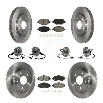 Front Rear Hub Bearing Brake Rotor Pad Kit (10Pc) For Dodge Grand Caravan Chrysler Town & KBB-116775