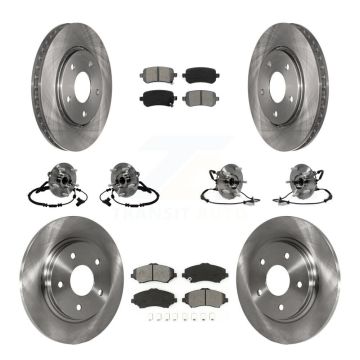 Front Rear Hub Bearing Brake Rotor Pad Kit (10Pc) For Dodge Grand Caravan Chrysler Town & KBB-116776
