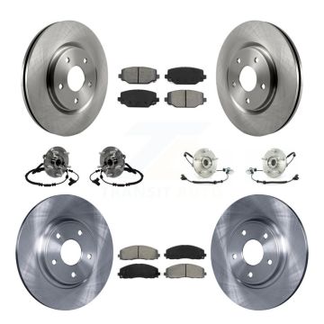 Front Rear Hub Bearing Assembly Disc Brake Rotor And Pad Kit (10Pc) For Volkswagen Routan KBB-116777