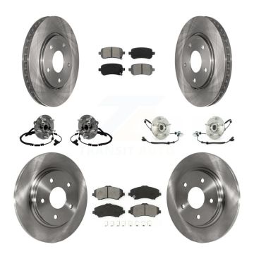 Front Rear Hub Bearing Assembly Disc Brake Rotor And Pad Kit (10Pc) For Volkswagen Routan KBB-116778