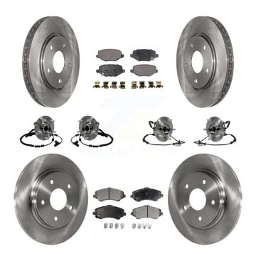 Front Rear Hub Bearing Brake Rotor Pad Kit (10Pc) For Dodge Grand Caravan Chrysler Town & KBB-116784