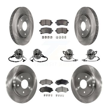 Front Rear Hub Bearing Brake Rotor Pad Kit (10Pc) For Dodge Grand Caravan Chrysler Town & KBB-116785