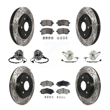 Front Rear Hub Bearing Coated Disc Brake Rotors And Pads Kit (10Pc) For Volkswagen Routan KBB-116788