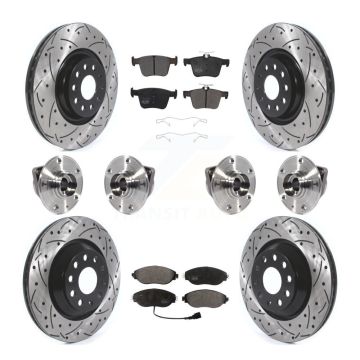 Front Rear Hub Bearing Coated Brake Rotor & Pads Kit (10Pc) For Audi Q3 Volkswagen Arteon KBB-116790